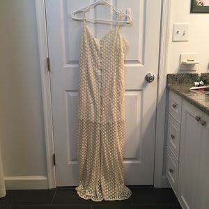 American Eagle white maxi dress with floral lace